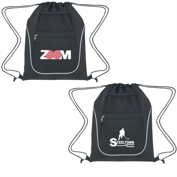 JH3053 Drawstring Sports Pack With Dual Pockets And Custom Imprint